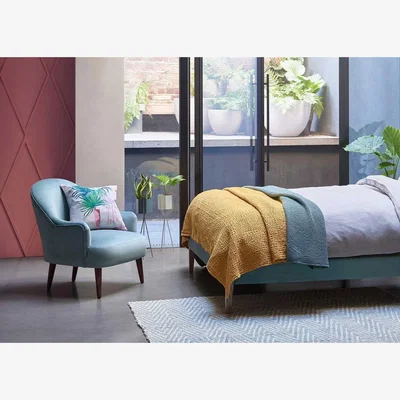 Heal's Heal's Elgin Chair Smart Velvet Dove Chestnut Stain Feet - Heal's UK Furniture