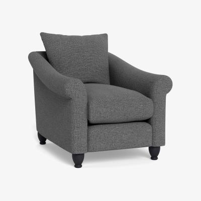 Heal's Heal's Devon Armchair Tejo Recycled Noir Dark Brown Stain Beech Feet - Heal's UK Furniture