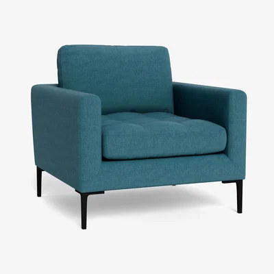 Heal's Heal's Eton Armchair Brushed Cotton Cadet Black Feet