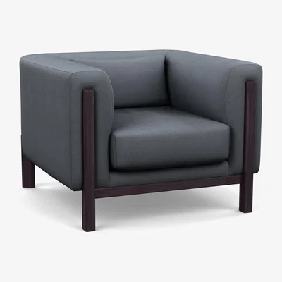 Heal's Heal's Massimo Armchair Siena Cotton Shale Grey Walnut Feet - Heal's UK Furniture