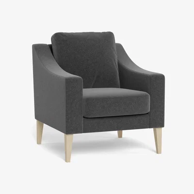 Heal's Heal's Richmond Armchair Melton Wool Granite Black Feet