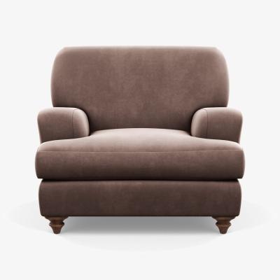 Heal's Heal's Hampstead Armchair Velvet Platinum Black Feet - Heal's UK Furniture