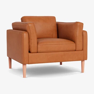 Heal's Heal's Sonno Armchair Daino Leather Treacle Walnut Feet - Heal's UK Furniture