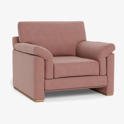 Heal's Heal's Paris II Armchair Smart Luxe Velvet Dusky Pink Natural Feet
