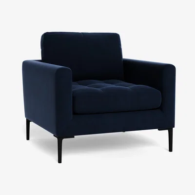 Heal's Heal's Eton Armchair Smart Velvet Dusk Black Feet
