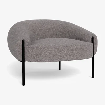Heal's Heal's Isola Armchair Loop Boucle Granite Bronze Feet - Heal's UK Furniture