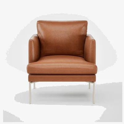 Heal's Heal's Matera Armchair Linea Leather Brown 680 Stainless Steel Foot