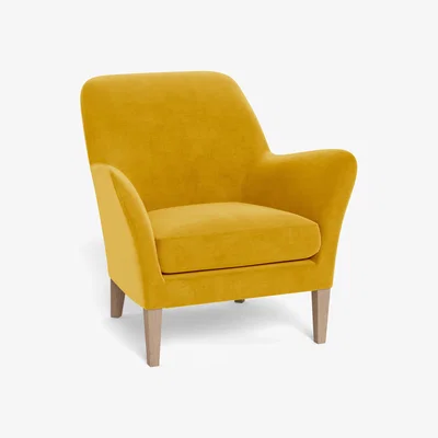 Heal's Heal's Wallis Armchair Smart Luxe Velvet Canary Black Feet