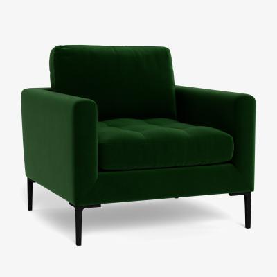 Heal's Heal's Eton Armchair Smart Velvet Forest Black Feet - Heal's UK Furniture