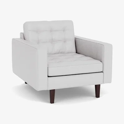 Heal's Heal's Hepburn Armchair Leather Grain White 000 Natural Feet - Heal's UK Furniture