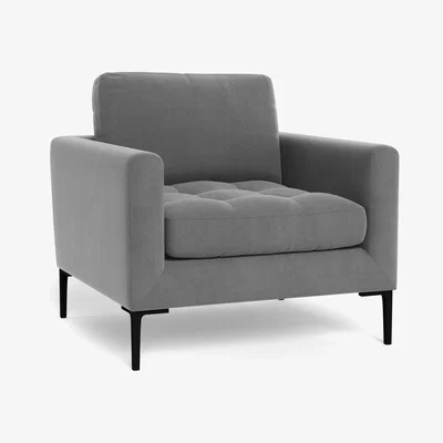 Heal's Heal's Eton Armchair Smart Velvet Mercury Brass Feet