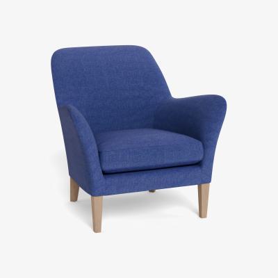 Heal's Heal's Wallis Armchair Brushed Cotton Cobalt Tinted Ash Feet - Heal's UK Furniture