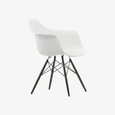 Heal's Vitra Eames DAW Armchair New Height White Dark Maple - Heal's UK Furniture
