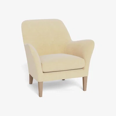 Heal's Heal's Wallis Armchair Smart Luxe Velvet Biscuit Stained Oak Feet