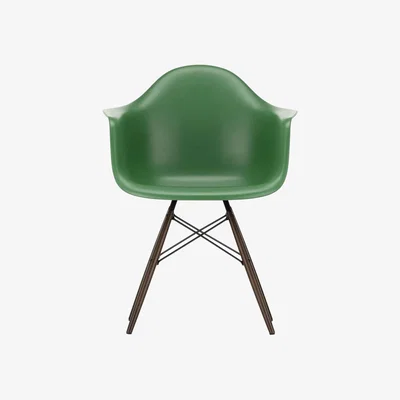 Heal's Vitra Eames DAW Armchair RE in Emerald with 95 Dark Maple Base 05 Glides