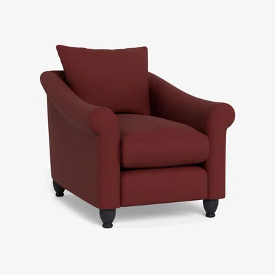 Heal's Heal's Devon Armchair Capelo Linen-Cotton Etruscan Red Black Feet