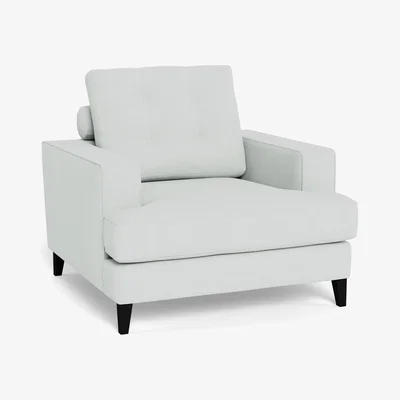 Heal's Heal's Mistral Armchair Broad Weave Tin Black Feet - Heal's UK Furniture