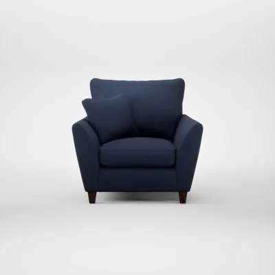 Heal's Heal's Torino Armchair Smart Cotton Linen Indigo Walnut Stained Feet