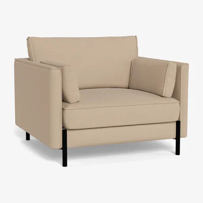 Heal's Heal's Tortona Armchair Capelo Linen-Cotton Bamboo Black Feet