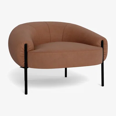 Heal's Heal's Isola Armchair Siena Cotton Clay Bronze Feet - Heal's UK Furniture