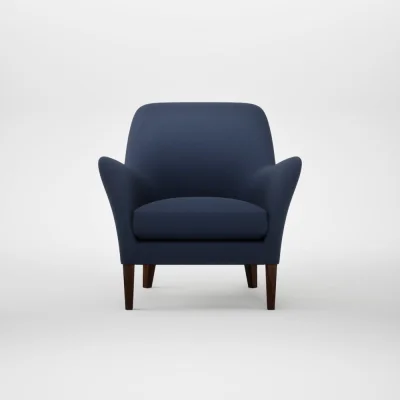 Heal's Heal's Wallis Armchair Smart Cotton Linen Indigo Walnut Stained Feet