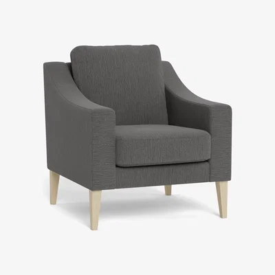 Heal's Heal's Richmond Armchair Smart Linen Mix Grey Tinted Ash Feet - Heal's UK Furniture