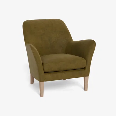Heal's Heal's Wallis Armchair Smart Luxe Velvet Peridot Black Painted Oak Feet