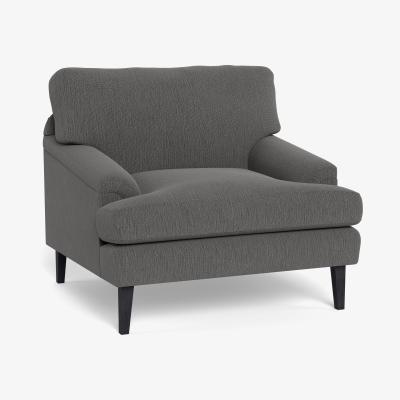 Heal's Heal's Stanton Armchair Smart Linen Mix Grey Natural Feet