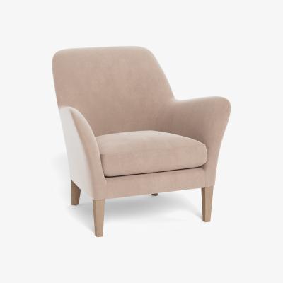 Heal's Heal's Wallis Armchair Smart Velvet Pebble Black Painted Oak Feet