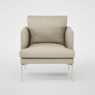 Heal's Heal's Matera Armchair Grain Leather Storm 006 Stainless Steel Foot