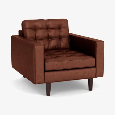Heal's Heal's Hepburn Armchair Leather Grain Dark Brown 068 Wenge Feet - Heal's UK Furniture