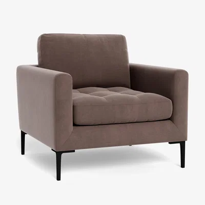 Heal's Heal's Eton Armchair Smart Velvet Mouse Brass Feet - Heal's UK Furniture