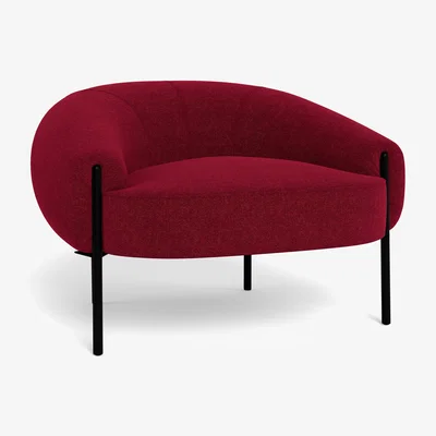 Heal's Heal's Isola Armchair St Moritz Wool Red Bronze Feet - Heal's UK Furniture