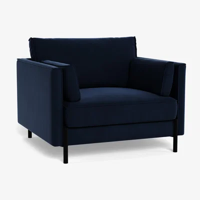 Heal's Heal's Tortona Armchair Smart Velvet Dusk Black Feet
