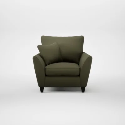 Heal's Heal's Torino Armchair Smart Cotton Linen Myrtle Black Feet