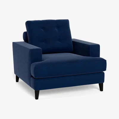 Heal's Heal's Mistral Armchair Smart Luxe Velvet Midnight Black Feet - Heal's UK Furniture