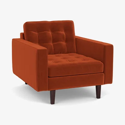 Heal's Heal's Hepburn Armchair Nobilis Velvet Rust Natural Feet - Heal's UK Furniture