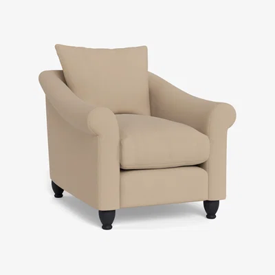 Heal's Heal's Devon Armchair Capelo Linen-Cotton Bamboo Walnut Stained Beech Feet