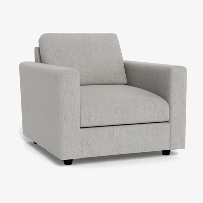 Heal's Heal's Nimbus II Armchair Smart Linen Mix Silver Black Feet