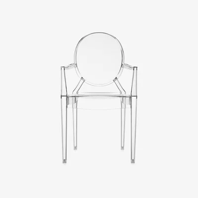 Heal's Kartell Lou Lou Ghost Chair Polycarb Gloss Black E6  Min - Heal's UK Furniture