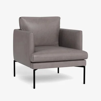 Heal's Heal's Matera Armchair Daino Leather Elephant Black Feet - Heal's UK Furniture
