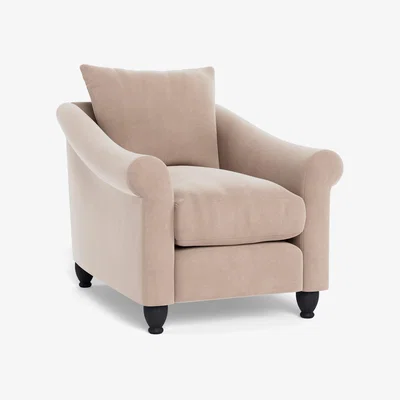Heal's Heal's Devon Armchair Smart Velvet Pebble Natural Ash Feet - Heal's UK Furniture