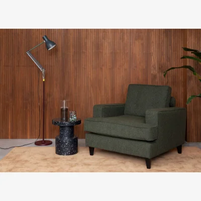 Heal's Heal's Mistral Armchair Cotton Velvet Evergreen Natural Feet