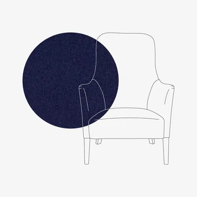 Heal's Heal's Pendel Armchair Melton Wool New Navy Oak Feet - Heal's UK Furniture