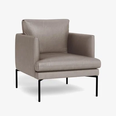Heal's Heal's Matera Armchair Leather Grain Light Grey 060 - Heal's UK Furniture