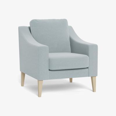 Heal's Heal's Richmond Armchair Brushed Cotton Mist Natural Feet - Heal's UK Furniture