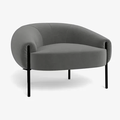 Heal's Heal's Isola Armchair Nobilis Velvet Dolphin Black Feet - Heal's UK Furniture