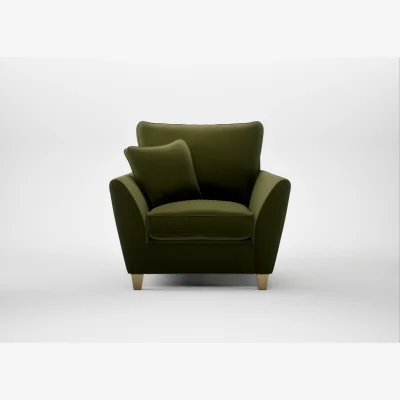 Heal's Heal's Torino Armchair Cotton Velvet Evergreen Natural Feet