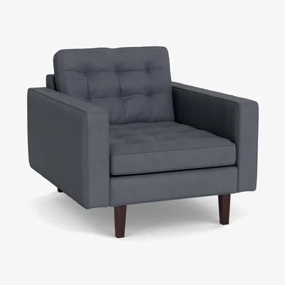 Heal's Heal's Hepburn Armchair Siena Cotton Shale Grey Wenge - Heal's UK Furniture