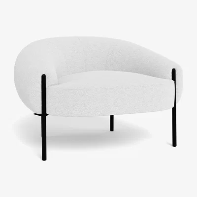 Heal's Heal's Isola Armchair Loop Boucle Polar Bronze Feet - Heal's UK Furniture